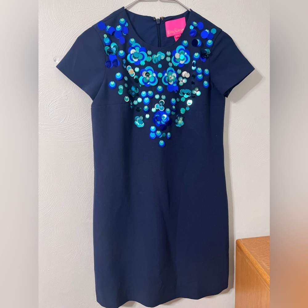 Lilly Pulitzer Havyn Embellished Sequin Blue Mini Dress 00